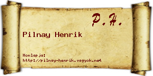 Pilnay Henrik névjegykártya